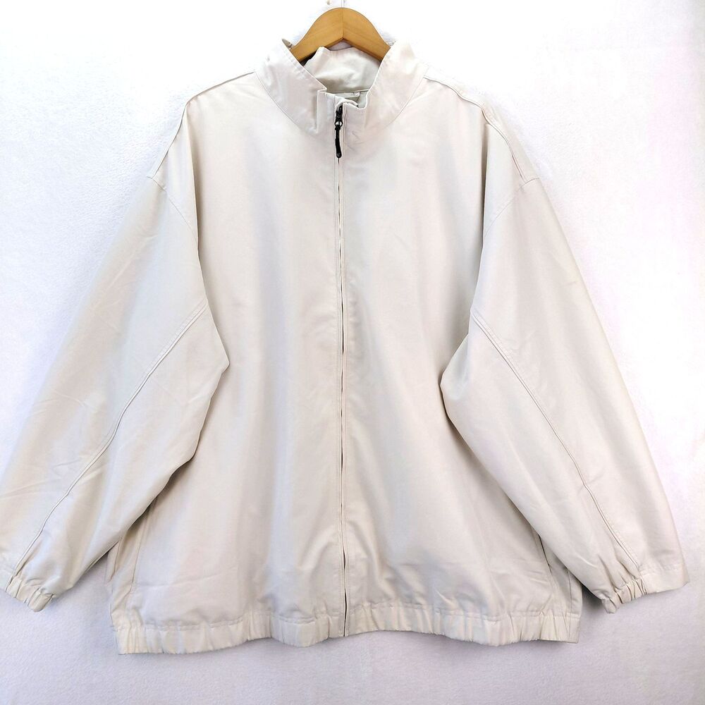 Cutter & Buck Jacket Mens 3XB Big Ivory Windtec Full Zip Performance Golf Astute
